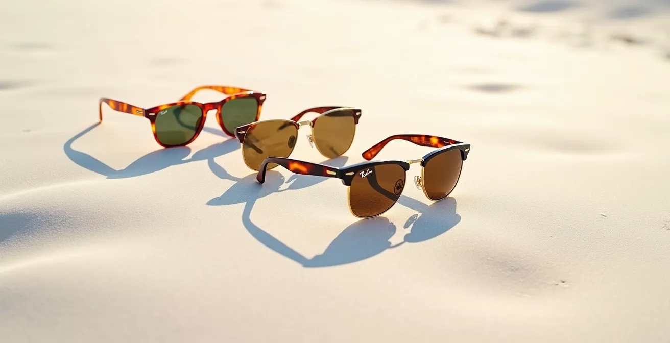 Comparaison visuelle de la protection latérale entre différents designs de lunettes Ray-Ban